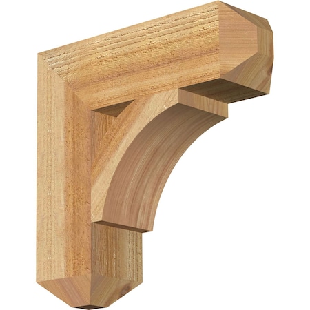 Ekena Millwork Thorton Craftsman Rough Sawn Bracket, Western Red Cedar, 4"W x 14"D x 14"H BKT04X14X14THR04RWR
